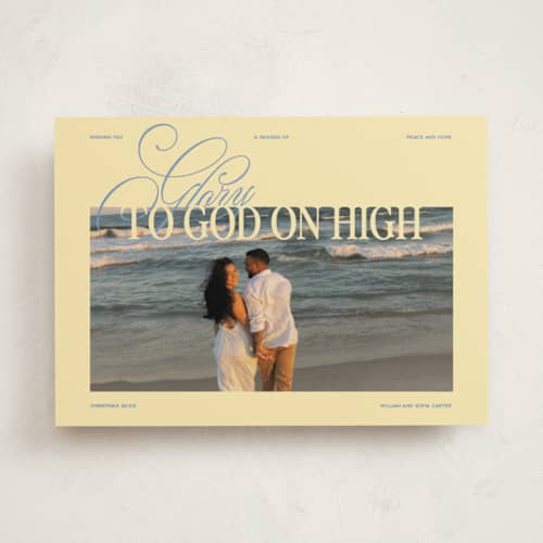 This is a halo photo christmas cards with standard by Jenna Holcomb called glow printing on recycled smooth signature in standard
