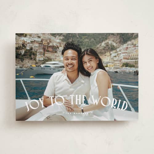 This is a blizzard photo christmas cards with standard by Wildfield Paper Co called capri printing on recycled smooth signature in standard