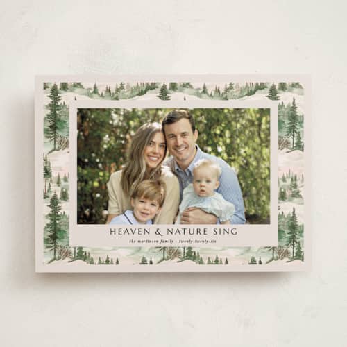 This is a fir photo christmas cards with standard by Tatjana Koraksic called forest printing on recycled smooth signature in standard