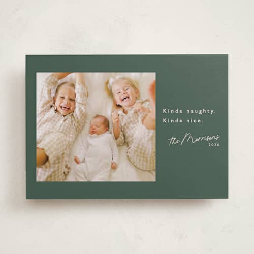 This is a mistletoe photo christmas cards with standard by Hudson meet Rose called kinda printing on recycled smooth signature in standard