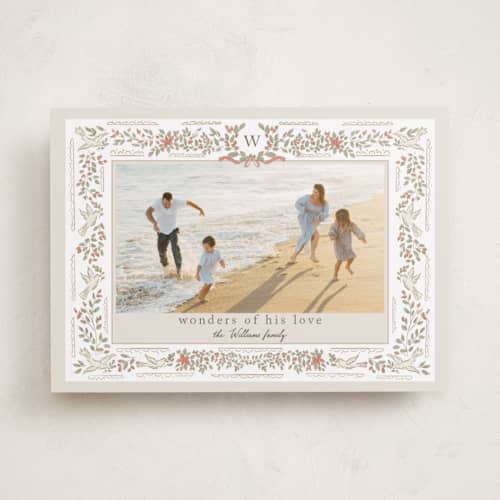 This is a ivory photo christmas cards with standard by Petra Kern called florentina printing on recycled smooth signature in standard