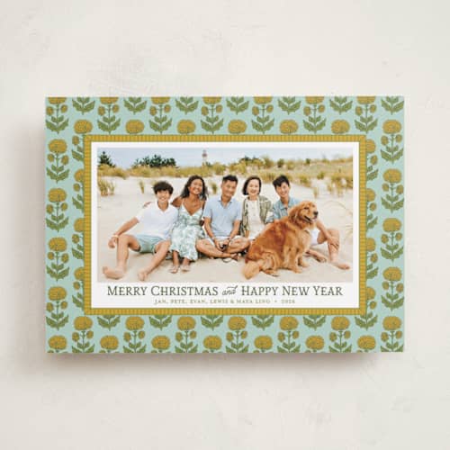 This is a mint photo christmas cards with standard by Erika Firm called beach house summer printing on recycled smooth signature in standard