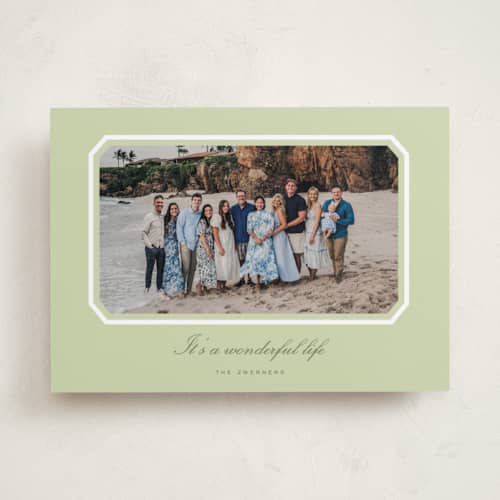 This is a jade photo christmas cards with standard by Sara Hicks Malone called dreamy printing on recycled smooth signature in standard