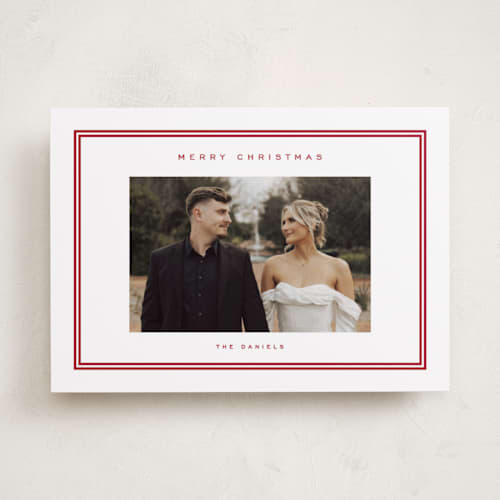 This is a berry photo christmas cards with standard by Stacey Meacham called modern decor printing on recycled smooth signature in standard