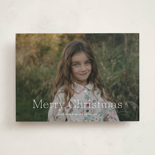 This is a snow photo christmas cards with standard by Amy Kross called pearson printing on recycled smooth signature in standard