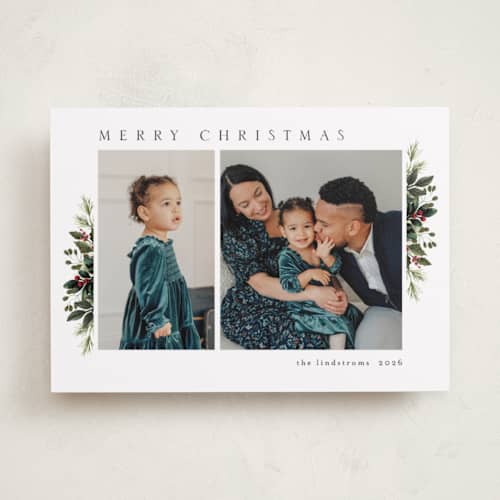 This is a pearl photo christmas cards with standard by Chris Griffith called holiday display printing on recycled smooth signature in standard