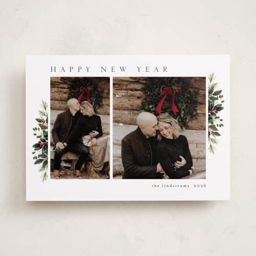 This is a pearl photo christmas cards with standard by Chris Griffith called holiday display printing on recycled smooth signature in standard