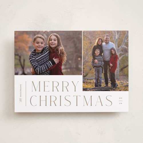 This is a cocoa photo christmas cards with standard by Pixel and Hank called pair printing on recycled smooth signature in standard