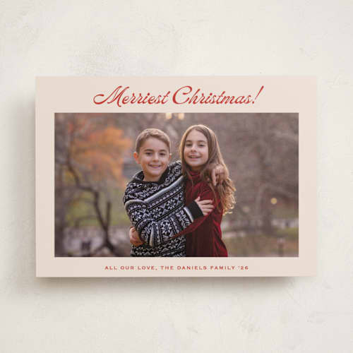 This is a cherry photo christmas cards with standard by Carolyn MacLaren called having fun printing on recycled smooth signature in standard
