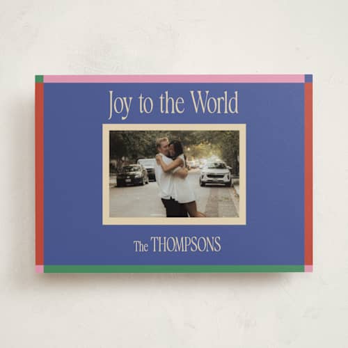 This is a gumdrops photo christmas cards with standard by Rachel Cassel called colorful joy printing on recycled smooth signature in standard
