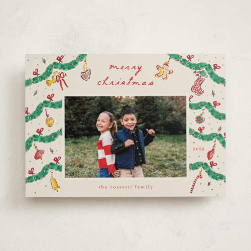 This is a cookie dough photo christmas cards with standard by Sarah Rosenthal called oh christmas tree printing on recycled smooth signature in standard