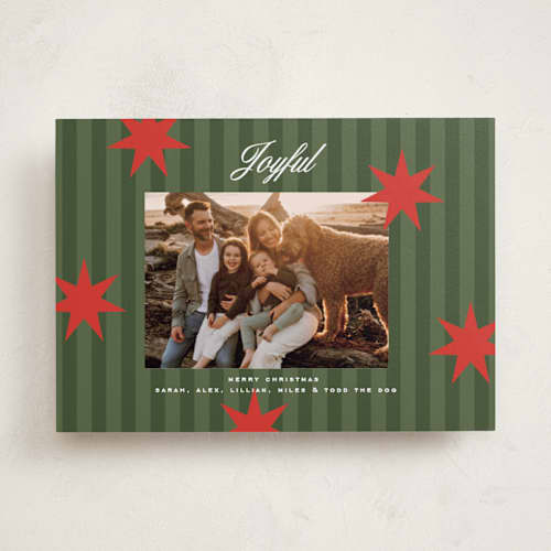 This is a spruce photo christmas cards with standard by Owl and Toad called constellation printing on recycled smooth signature in standard