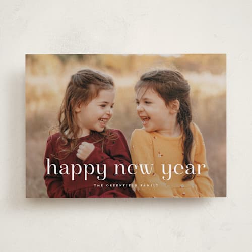 This is a blizzard photo christmas cards with standard by Wildfield Paper Co called quartz printing on recycled smooth signature in standard