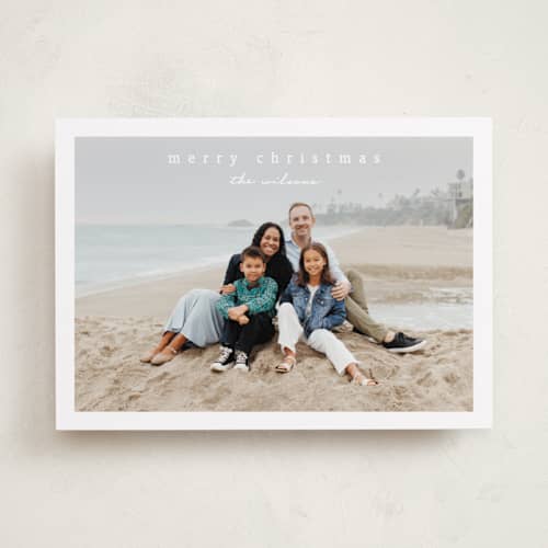 This is a snow photo christmas cards with standard by Stacey Meacham called simplest border printing on recycled smooth signature in standard