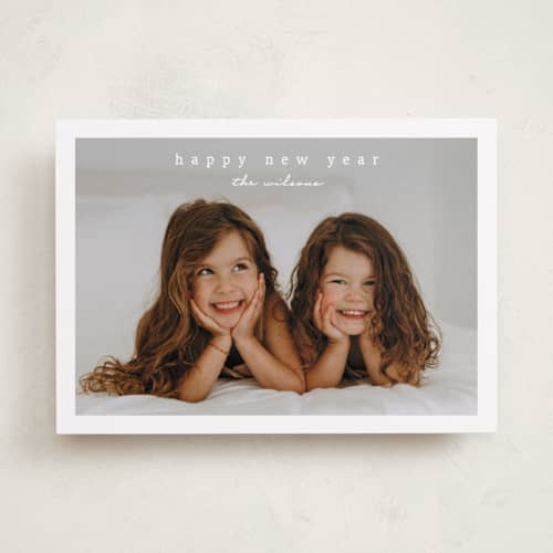 This is a snow photo christmas cards with standard by Stacey Meacham called simplest border printing on recycled smooth signature in standard