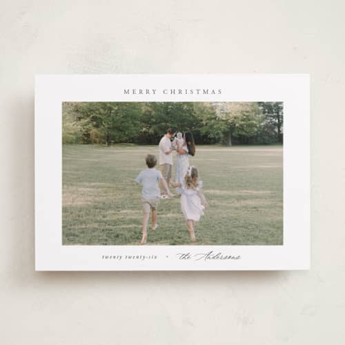 This is a snow photo christmas cards with standard by Nicole Walsh called scenic printing on recycled smooth signature in standard