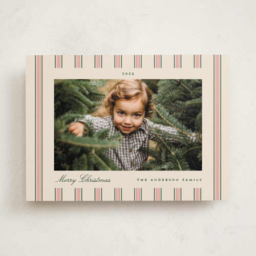 This is a holly photo christmas cards with standard by Ashley Iwafuchi called classic sentiment printing on recycled smooth signature in standard