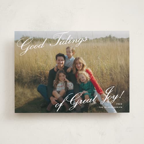 This is a snow photo christmas cards with standard by Amy Kross called turner printing on recycled smooth signature in standard