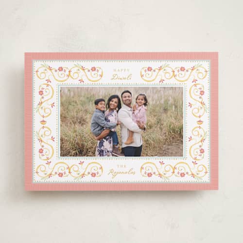 This is a lotus diwali cards with standard by Kamala Nahas called diwali printing on recycled smooth signature in standard
