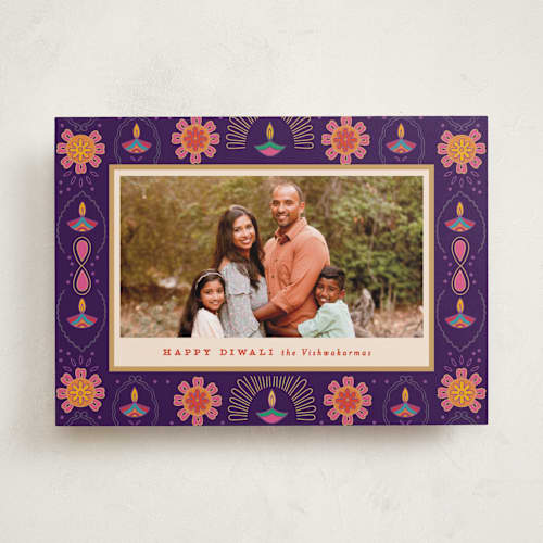 This is a twilight diwali cards with standard by Creo Study called diwali luxe printing on recycled smooth signature in standard