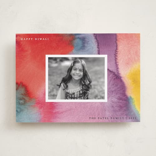 This is a peacock diwali cards with standard by Sumak Studio called vivid printing on recycled smooth signature in standard