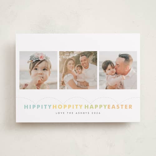 This is a lemon easter photo cards with standard by Jennifer Wick called hippity printing on recycled smooth signature in standard