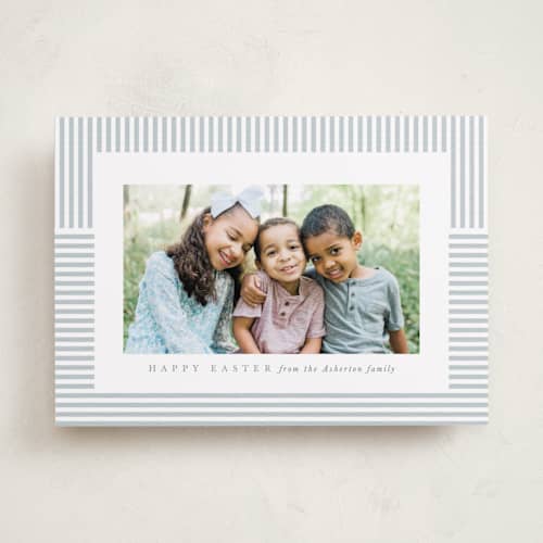 This is a sky easter photo cards with standard by Lea Delaveris called spring stripe printing on recycled smooth signature in standard