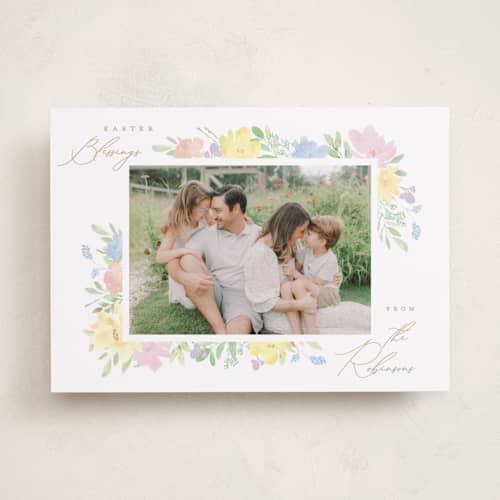 This is a lily easter photo cards with standard by Creo Study called easter florals printing on recycled smooth signature in standard