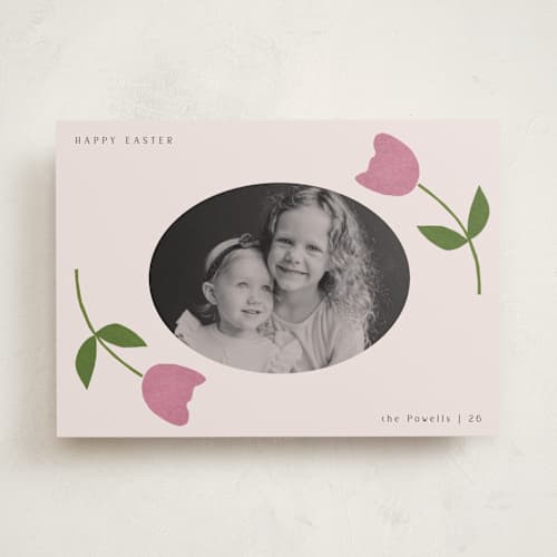 This is a flower easter photo cards with standard by Sumak Studio called minimal easter printing on recycled smooth signature in standard