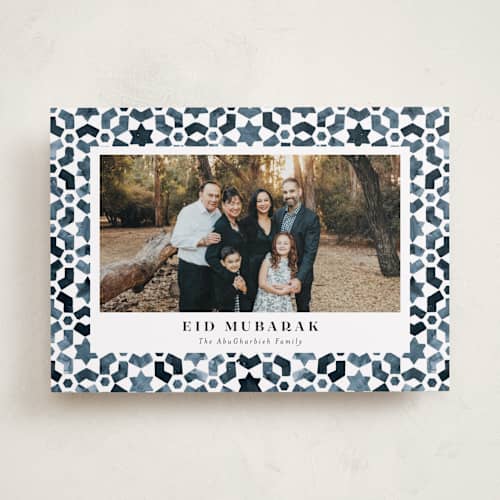 This is a ocean eid cards with standard by Jackie Crawford called painted tiles printing on recycled smooth signature in standard
