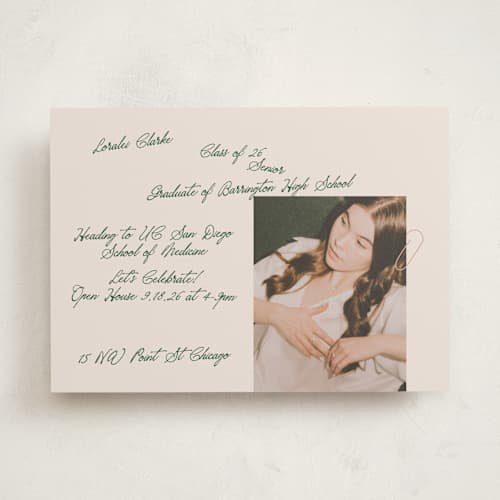 This is a kaitoke graduation invitations with standard by Phrosné Barwood called my finest diary scribble printing on recycled smooth signature in standard