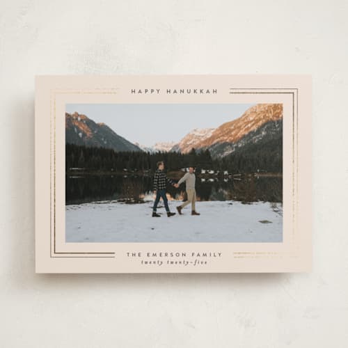 This is a cashmere hanukkah cards with foil pressed by Design Lotus called christmas classic printing on recycled smooth signature in standard