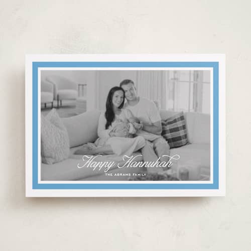 This is a sky hanukkah cards with standard by Pati Cascino called miracle printing on recycled smooth signature in standard