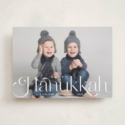 This is a starlight hanukkah cards with standard by Creo Study called timeless printing on recycled smooth signature in standard