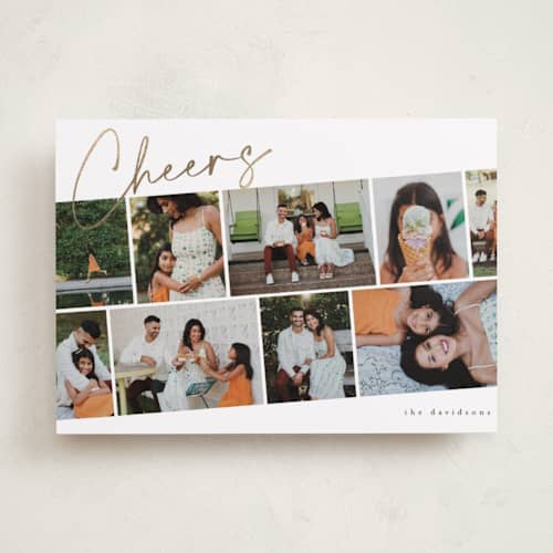 This is a snow foil pressed holiday cards with foil pressed by Iveta Angelova called highlights printing on recycled smooth signature in standard