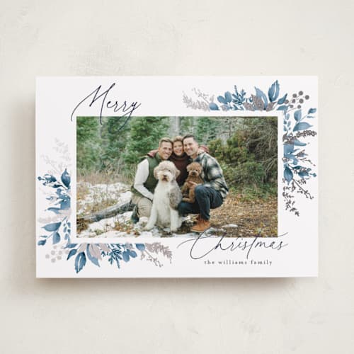 This is a dusk foil pressed holiday cards with foil pressed by Chris Griffith called a sparkle of holiday printing on recycled smooth signature in standard