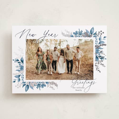 This is a dusk foil pressed holiday cards with foil pressed by Chris Griffith called a sparkle of holiday printing on recycled smooth signature in standard