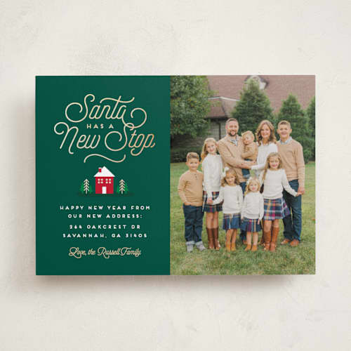 This is a noble fir foil pressed holiday cards with foil pressed by Erica Krystek called new stop printing on recycled smooth signature in standard