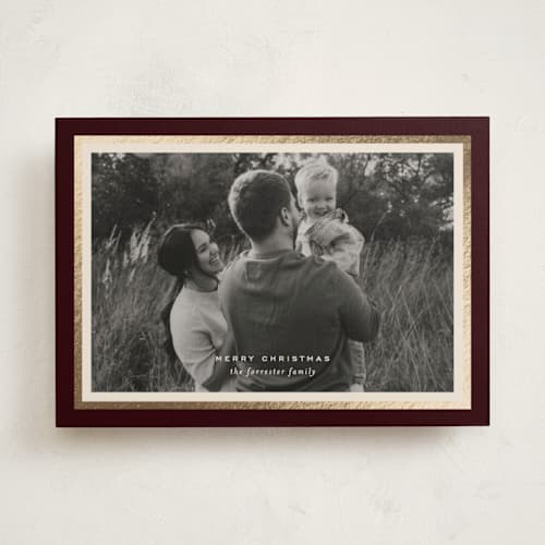 This is a mulled wine foil pressed holiday cards with foil pressed by Ekko Studio called simple classic printing on recycled smooth signature in standard