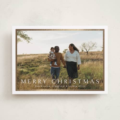 This is a cotton foil pressed holiday cards with foil pressed by Amy Kross called winds printing on recycled smooth signature in standard