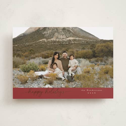 This is a berry foil pressed holiday cards with foil pressed by Christy Hy Lee called modernist printing on recycled smooth signature in standard
