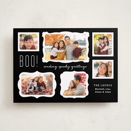 This is a midnight halloween party invitations cards with standard by Jill Means called haunted gallery wall printing on recycled smooth signature in standard