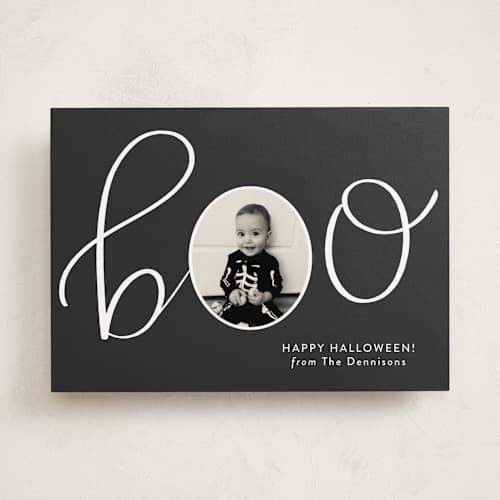 This is a noir halloween party invitations cards with standard by Nicole Hance called boo frame printing on recycled smooth signature in standard