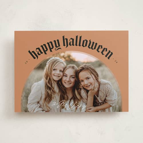 This is a cider halloween party invitations cards with standard by Brittany Braithwaite called halloween arch printing on recycled smooth signature in standard