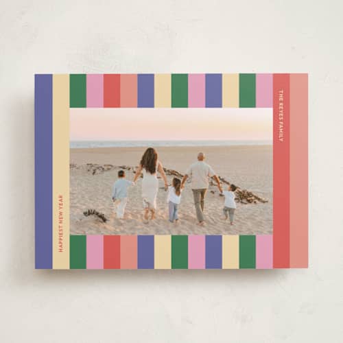 This is a grape soda new year photo cards with standard by Lisa McLean called carnival printing on recycled smooth signature in standard