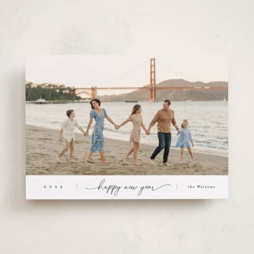 This is a winter new year photo cards with standard by Christy Hy Lee called together printing on recycled smooth signature in standard