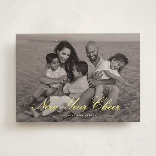 This is a sun new year photo cards with standard by Ashley Iwafuchi called fresh year printing on recycled smooth signature in standard