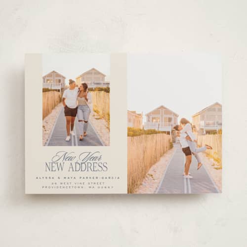 This is a sea new year photo cards with standard by Jenna Holcomb called new home duo printing on recycled smooth signature in standard