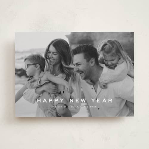 This is a cloud new year photo cards with standard by Wildfield Paper Co called olympus printing on recycled smooth signature in standard