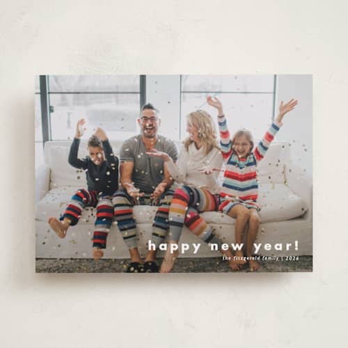This is a snowball new year photo cards with standard by Jessica Williams called statement year printing on recycled smooth signature in standard